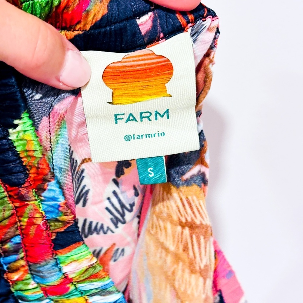 FARM RIO Multicolor Tropical Print Flowy Wide-Leg Pants |‎ Small * - Picture 4 of 10